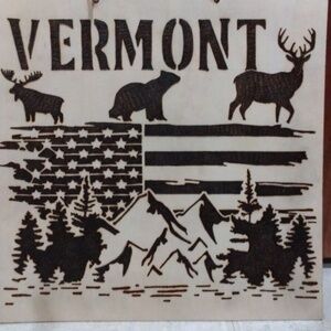 Handmade- Wall Hanging Wood Burning Art Made In Vermont